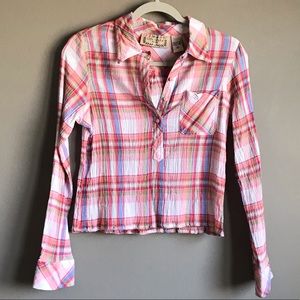 LIFE STYLE Pink Plaid Long Sleeve